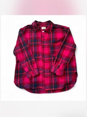 Universal Thread Flannel Colorful Plaid Button-Down Shirt